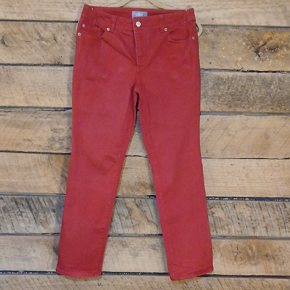 Chico's Vibrant Red So Slimming Skinny Jeans Sz 0.5 Short